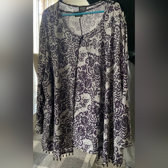 MSK Women Purple and White Tank and Blouse set - Picture 2 of 4